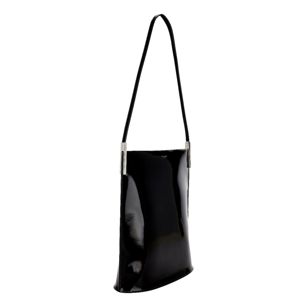 Saint Laurent Black Patent Leather Shopping Tote Shoulder